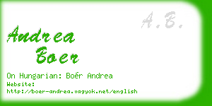 andrea boer business card