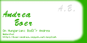 andrea boer business card